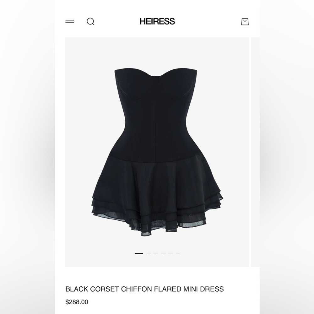 Heiress Beverly Hills Black corset Chiffon Mini dress